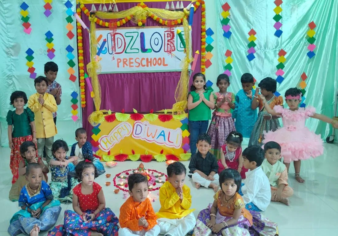 The whole school gathered for the Diwali celebration