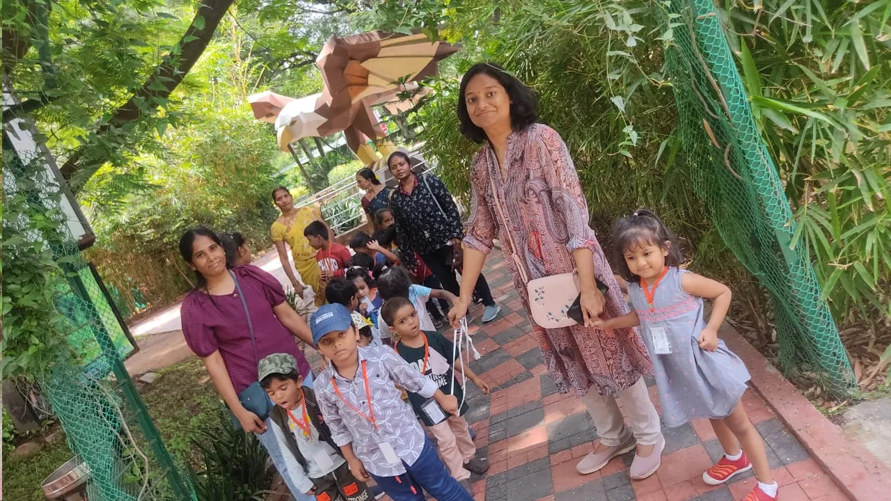 Children on a guided nature walk